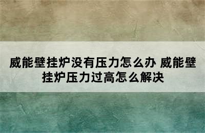 威能壁挂炉没有压力怎么办 威能壁挂炉压力过高怎么解决